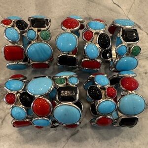 Colorful Stone Pottery Barn Napkin rings, Set of 10